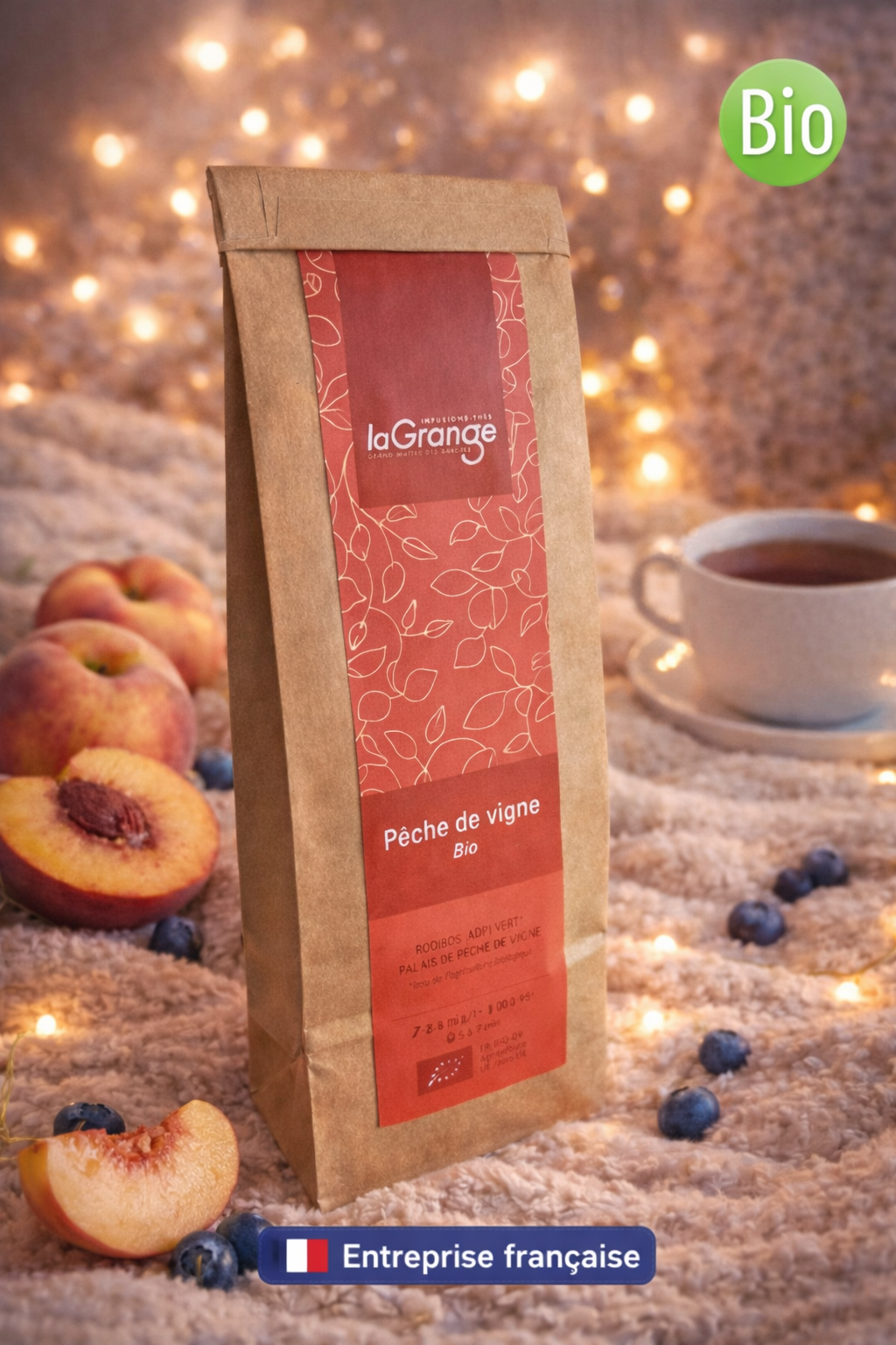 Tisane rooibos gourmand - Pêche de vigne BIO