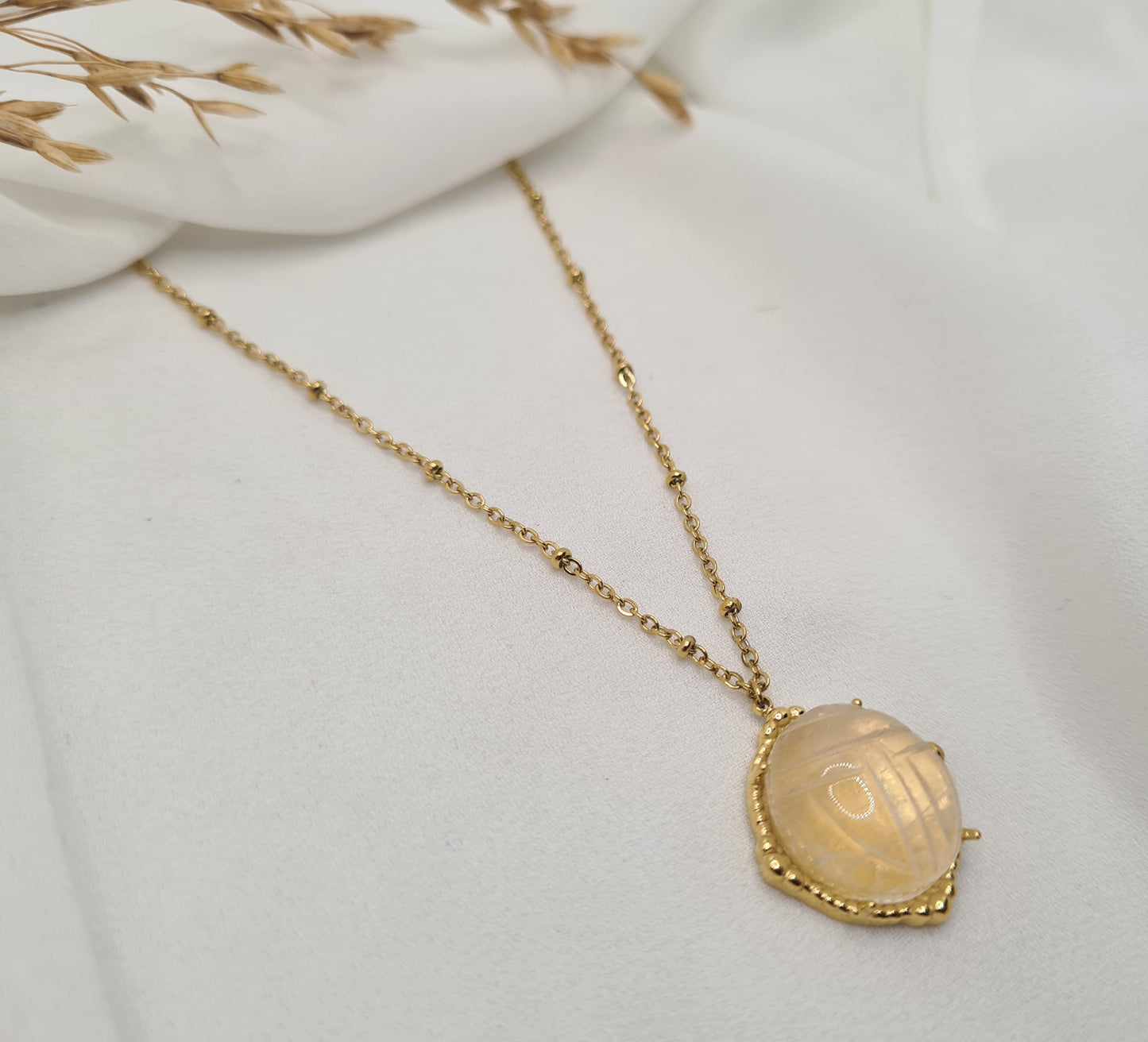 Sautoir HONOLULU Agate blanche