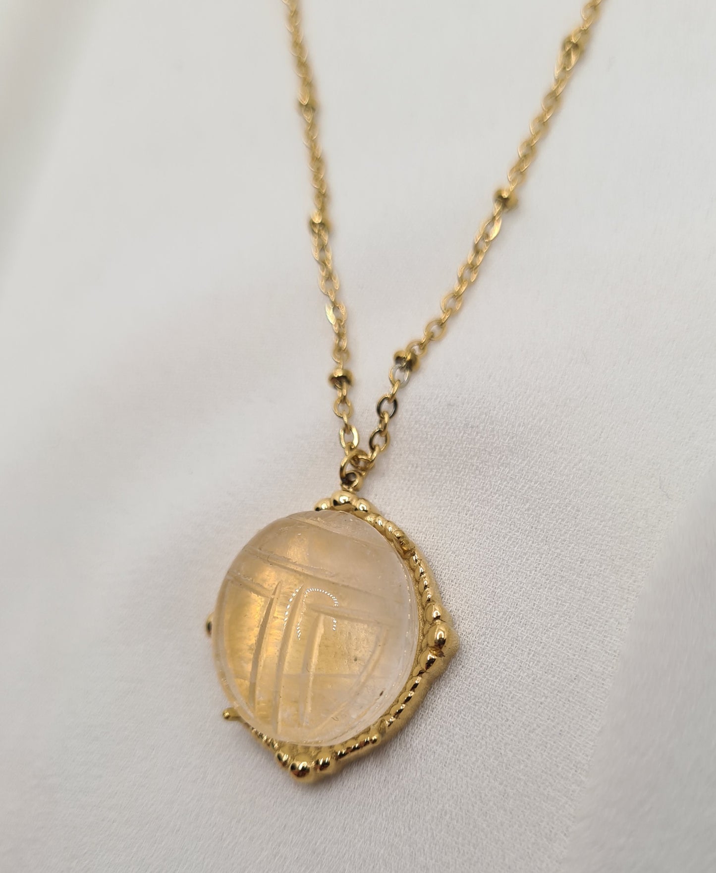 Sautoir HONOLULU Agate blanche