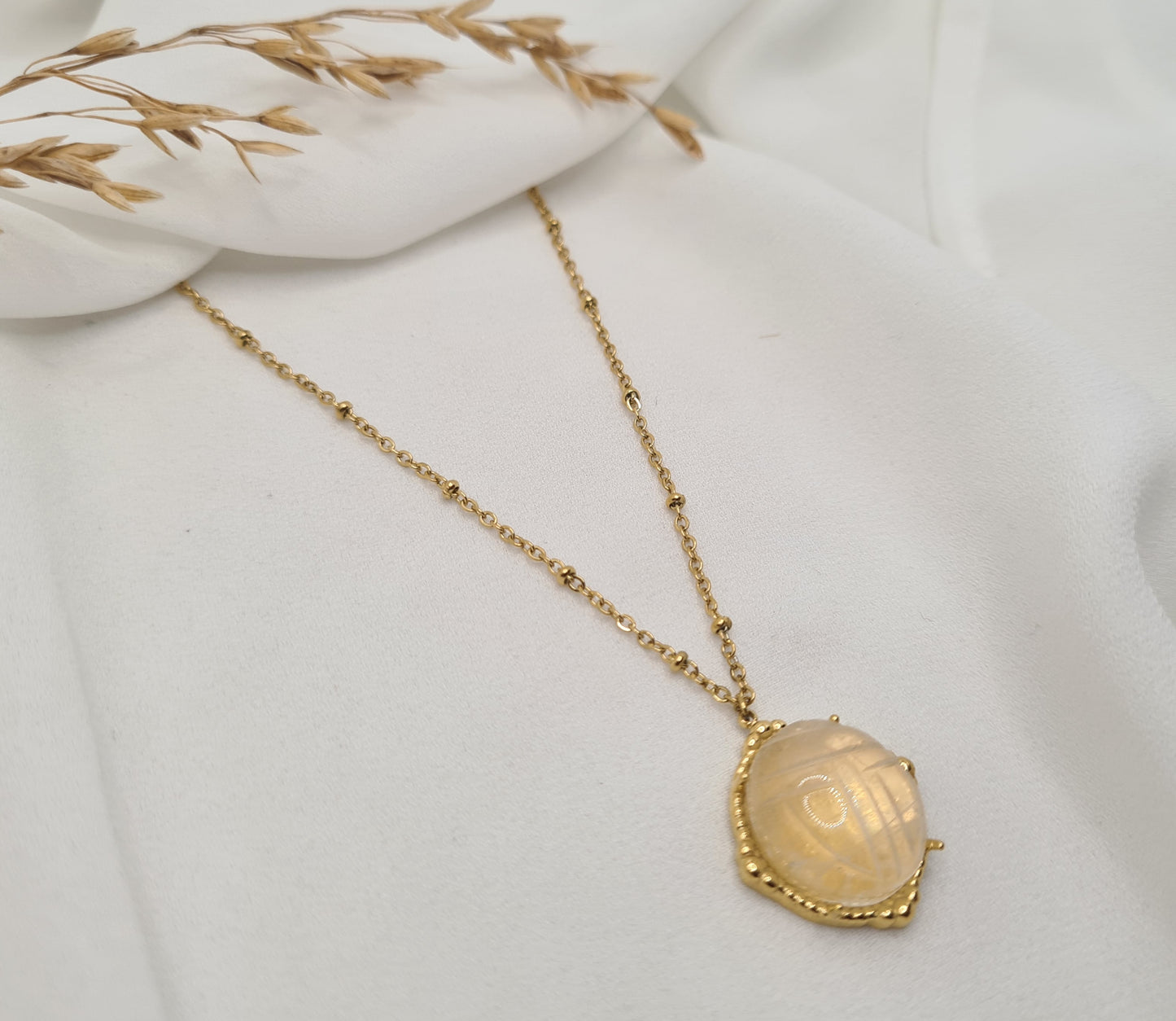 Sautoir HONOLULU Agate blanche