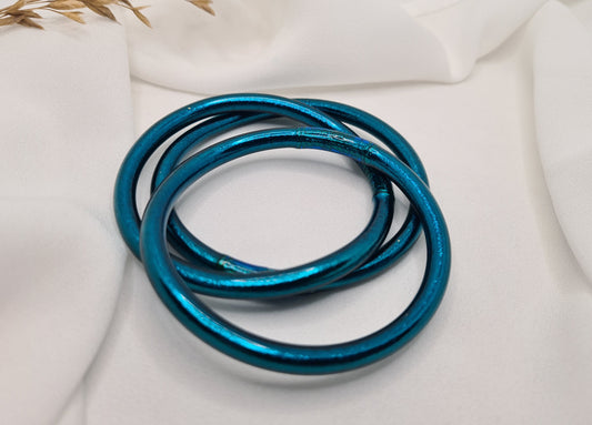 Bracelet bouddhiste - Epais Bleu océan