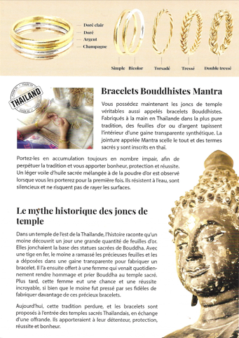 Bracelets bouddhistes - Fin Doré