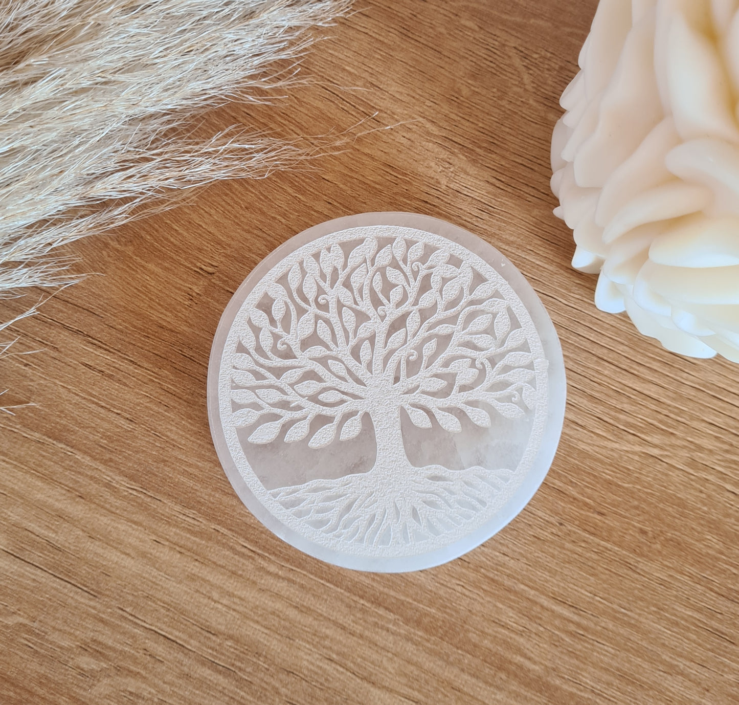 Plaque de rechargement en SELENITE - Arbre de vie