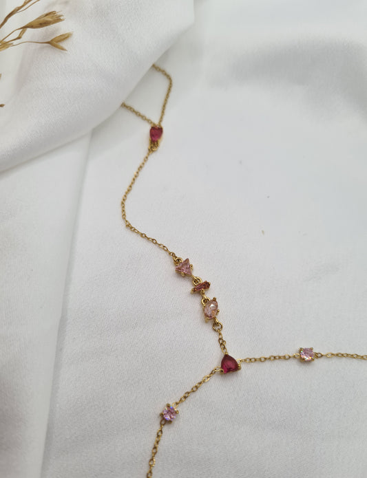 Chaine de main MONACO rose