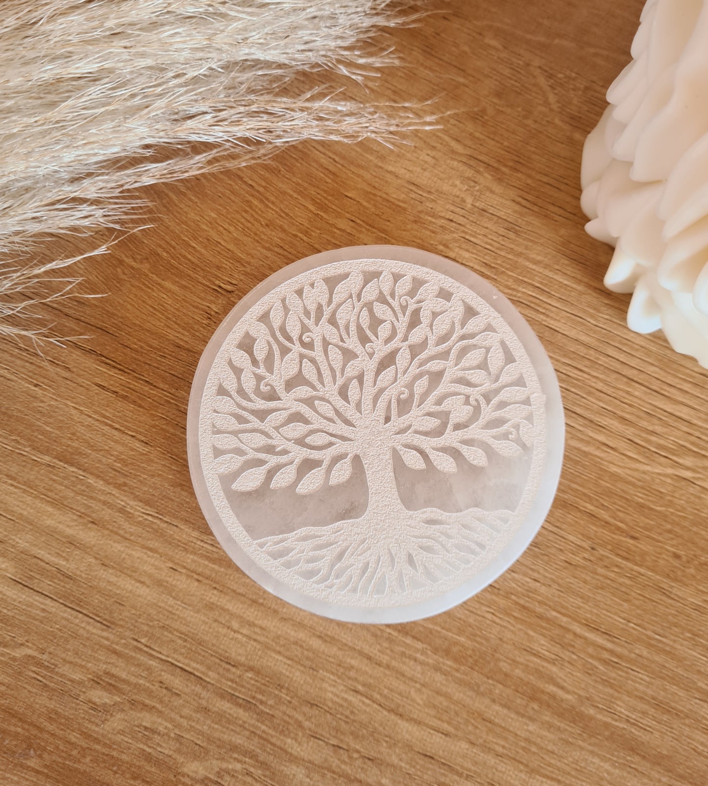 Plaque de rechargement en SELENITE - Arbre de vie